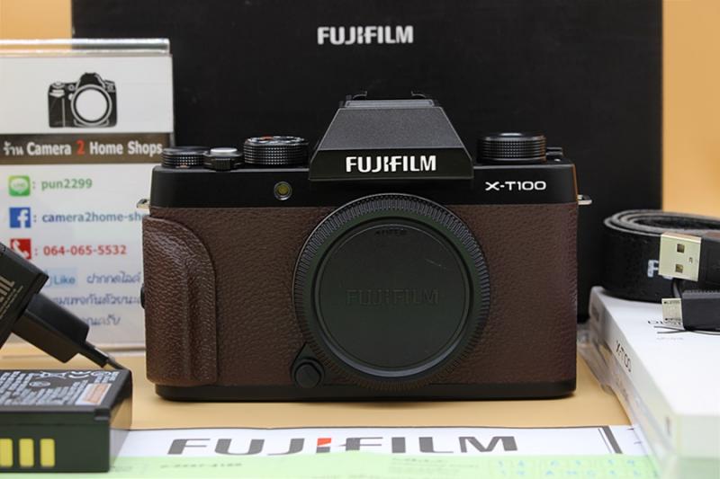 ขาย Body Fujifilm X-T100 (สีน้ำตาล) สภาพสวยใหม่ เครื่องศูนย์ไทย มีประกันเพิ่ม3ปี ถึง 14-01-65 เมนูไทย จอปรับเซลฟี่ได้ จอติดฟิล์มแล้ว อุปกรณ์ครบกล่อง  อุปกร