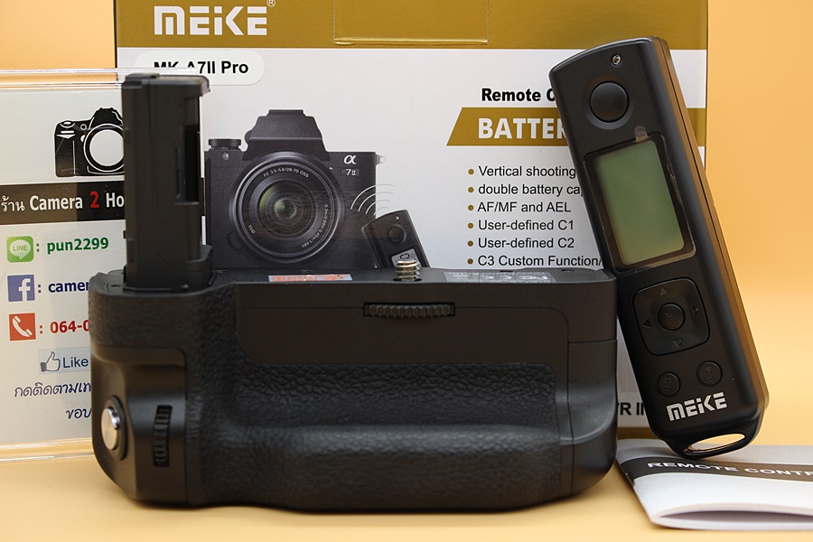 ขาย Battery Grip Meike MK-A7II PRO Built-in 2.4GHZ Remote for Sony A7 II,A7R II,A7S II สภาพสวยใหม่ ใช้งานน้อย อุปกรณ์ครบกล่อง  อุปกรณ์และรายละเอียดของสินค้