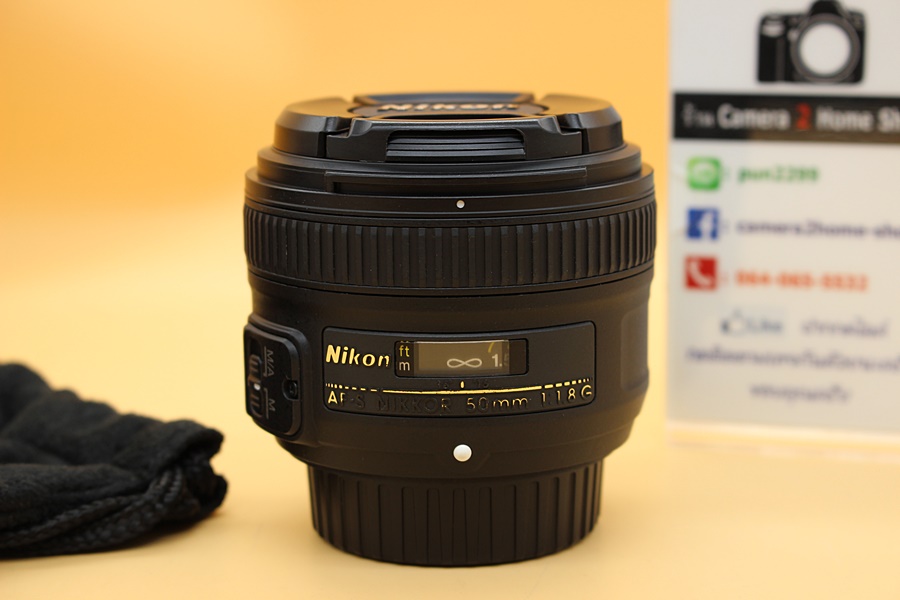 ขาย Lens Nikon 50 F1.8 G สภาพสวย ตัวหนังสือจาง ไร้ฝ้า รา อดีตประกันร้าน   อุปกรณ์และรายละเอียดของสินค้า 1.Lens Nikon 50 F1.8 G 2.ฝาปิด lens หน้า-หลัง 3.ถุง