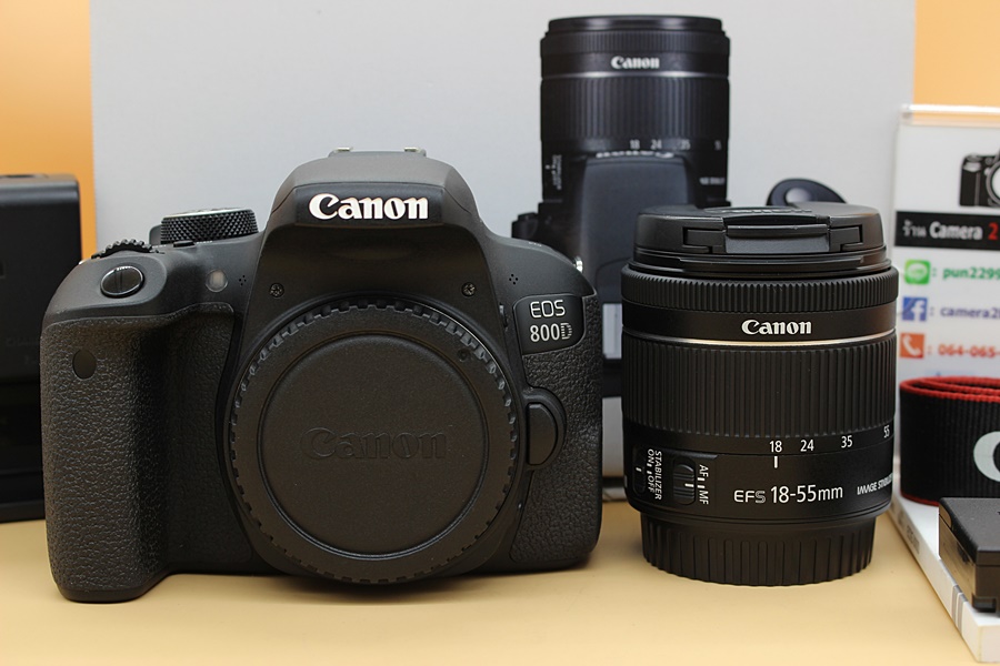 ขาย Canon EOS 800D + Lens 18-55mm STM อดีตประกันร้าน สภาพสวยใหม่ เมนูไทย ชัตเตอร์ 3,XXXรูป อุปกรณ์พร้อมกล่อง จอติดฟิล์มแล้ว  อุปกรณ์และรายละเอียดของสินค้า 