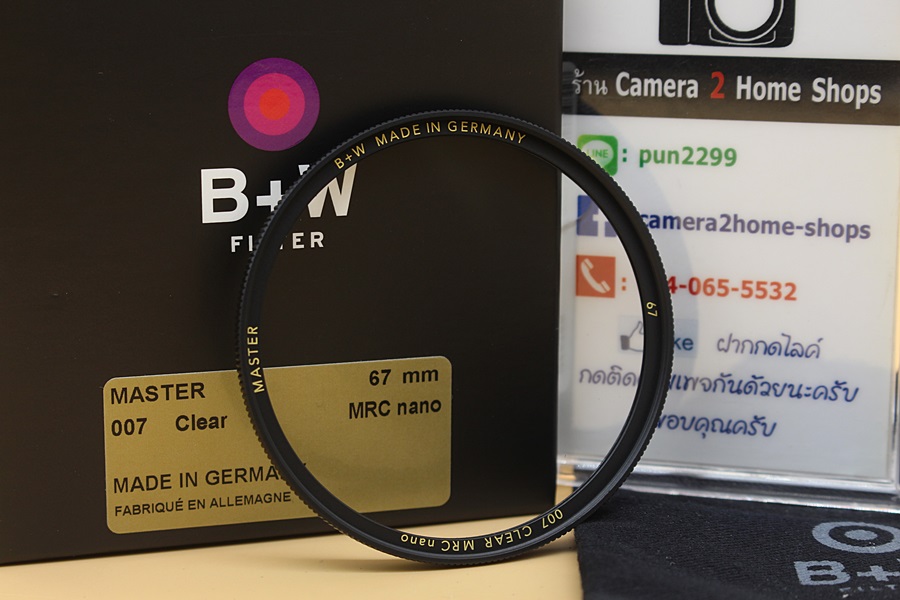 ขาย Filter B+W 67mm MASTER 007 CLEAR MRC NANO สภาพสวยใหม่ หน้าใสๆ อุปกรณ์ครบกล่อง  อุปกรณ์และรายละเอียดของสินค้า 1.Filter B+W 67mm MASTER 007 CLEAR MRC NAN