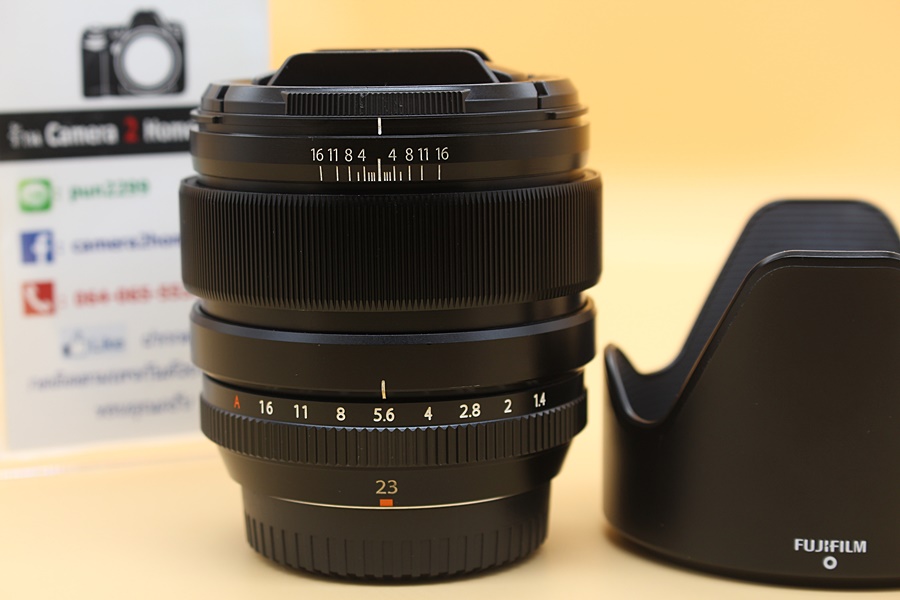 ขาย Lens Fujinon XF 23mm f/1.4 R อดีตประกันร้าน สภาพสวย ไร้ฝุ่น ฝ้า รา ตัวหนังสือคมชัด  อุปกรณ์และรายละเอียดของสินค้า 1.Lens Fujinon XF 23mm f/1.4 R 2.ฝาปิ