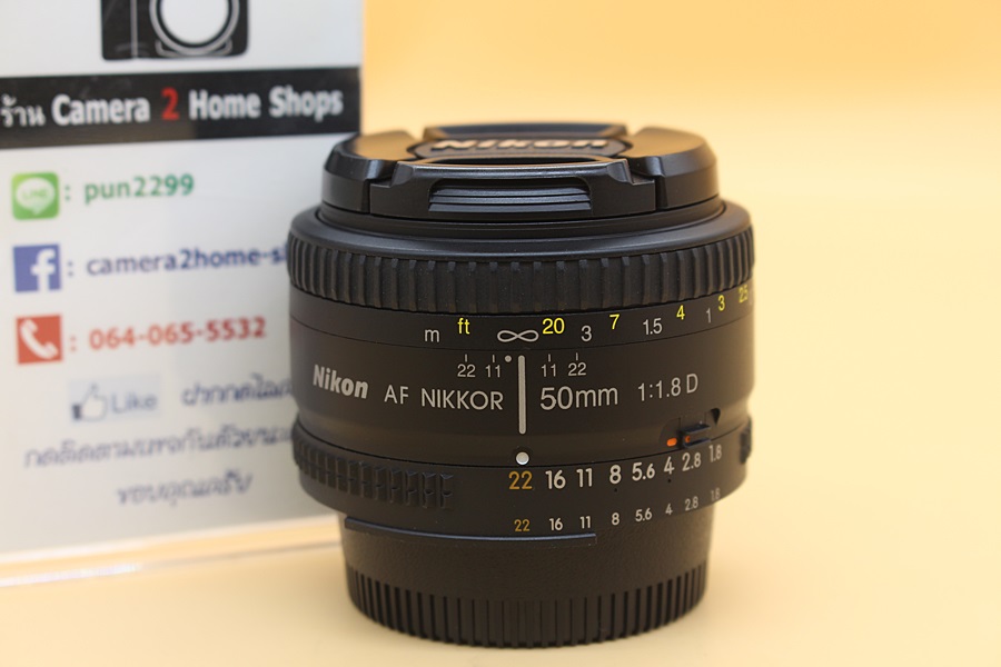 ขาย Lens Nikon AF 50mm f1.8D สภาพสวยใหม่ ไร้ฝ้า รา ออโต้โฟกัสปกติ ตัวหนังสือคมชัด  อุปกรณ์และรายละเอียดของสินค้า 1.Lens Nikon AF 50mm f1.8D 2.ฝาปิดเลนส์ หน