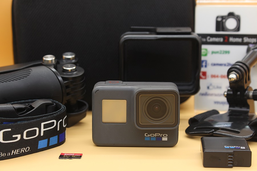 ขาย GoPro Hero 6 Black สภาพสวย อดีตประกันศูนย์ พร้อมอุปกรณ์  อุปกรณ์และรายละเอียดของสินค้า 1.GoPro Hero 6 Black 2.ไม้ 3 Way 3.เคส 4.สายรัดข้อมือ 5.Battery 