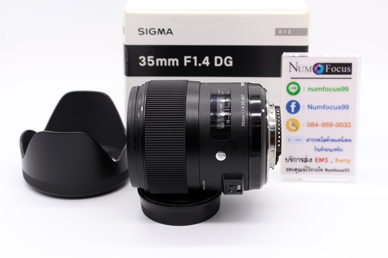 เลนส์ Sigma 35mm f1.4 DG Art เม๊าท์ NIKON ใช้งานปกติ สภาพสวย พร้อมHood+ฟิลเตอร์ อุปกรณ์พร้อมกล่อง