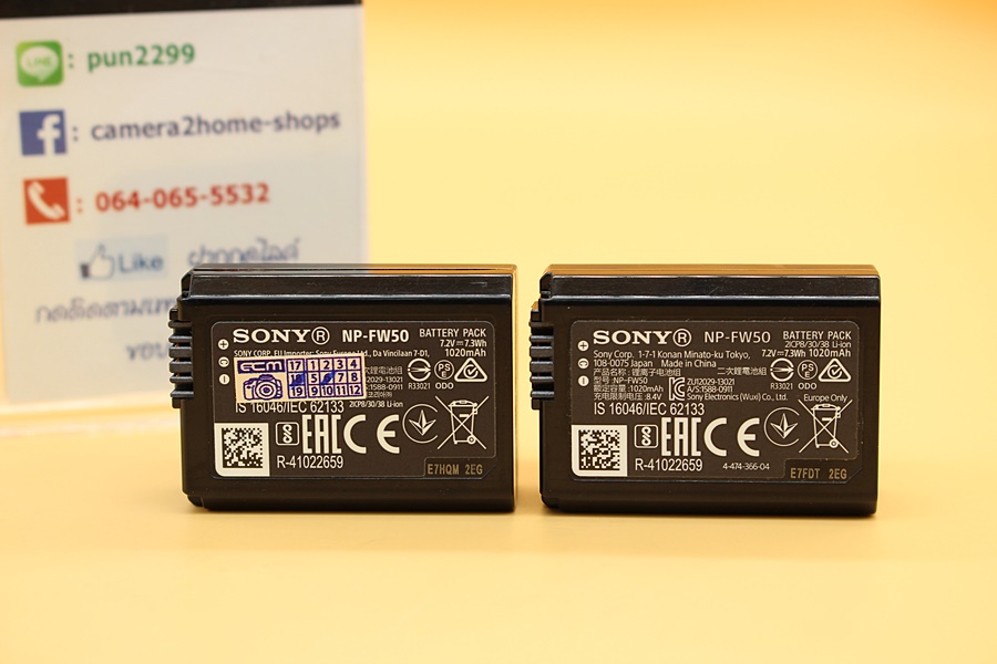 ขาย Battery sony NP-FW50 (ของแท้) มือสอง ใช้งานปกติ ไม่เสื่อม ไม่บวม  ********************************* ราคา 990 บาท      สนใจสินค้าโทร 064-065-5532  K.อัน