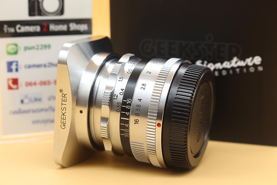 ขาย Lens GEEKSTER 35mm f1.1 Signature Edition (For M4/3)สีเงิน รุ่นพิเศษผลิตแค่200ชิ้น สภาพสวย อุปกรณ์พร้อมกล่อง  อุปกรณ์และรายละเอียดของสินค้า 1.Lens GEEK