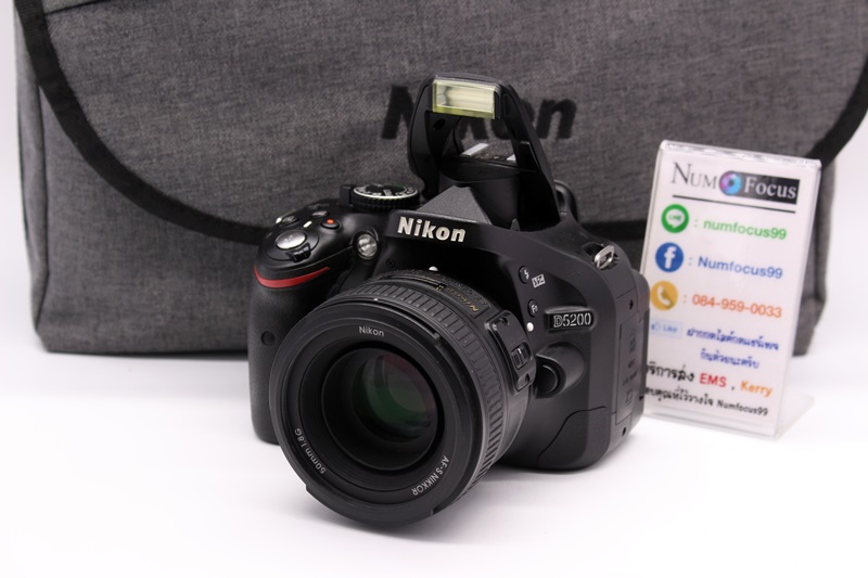 Nikon D5200 เลนส์Fix AF-S 50mm f1.8g สภาพสวย อดีตประกันศูนย์ เมนูภาษาไทย อุปกรณ์พร้อมกระเป๋า