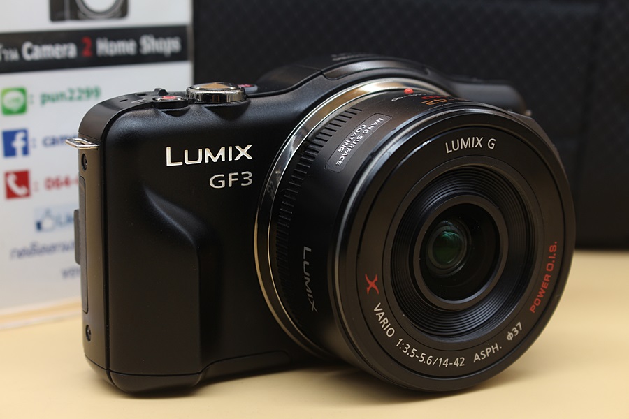 ขาย Panasonic LUMIX DMC-GF3 + Lens 14-42mm HD Power Zoom สภาพสวย เมนูJapan ใช้งานได้ปกติทุกฟังก์ชั่น อุปกรณ์พร้อมกระเป๋า จอติดฟิล์มแล้ว  อุปกรณ์และรายละเอี