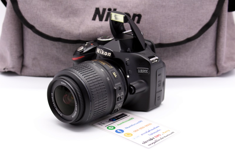Nikon D3200 เลนส์ AF-S 18-55mm VR ประกันหมดแล้ว เมนูภาษาไทย ใช้งานได้ปกติ อุปกรณ์พร้อมกระเป๋า