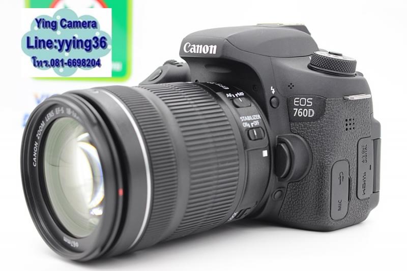ขาย Canon EOS 760D + Kit 18-135mm IS STM สภาพสวย อดีตประกันศูนย์ ชันเตอร์ 5,xxxรูป มีระบบWi-FiและNFC อุปกรณ์ครบกล่อง