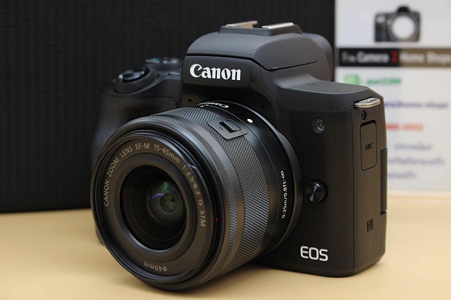 ขาย Canon EOS M50 + Lens 15-45mm IS STM (สีดำ) สภาพสวย อดีตประกันร้าน เมนูไทย มีWIFIในตัว จอทัชกรีน อุปกรณ์พร้อมกระเป๋า  อุปกรณ์และรายละเอียดของสินค้า 1.Bo
