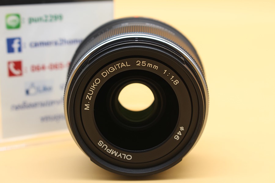 ขาย Lens Olympus M.Zuiko 25mmF1.8 (สีดำ) อดีตประกันศูนย์ สภาพสวยใหม่ ไร้ฝ้า รา พร้อม Hood  อุปกรณ์และรายละเอียดของสินค้า 1.Lens Olympus M.Zuiko 25mmF1.8 (ส