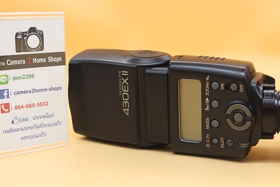 ขาย Flash Canon Speedlite 430EX II สภาพสวย หน้าใส ตัวหนังสือคมชัด ใช้งานปกติเต็มระบบ  อุปกรณ์และรายละเอียดของสินค้า 1.Flash Canon Speedlite 430EX II 2.ขาตั