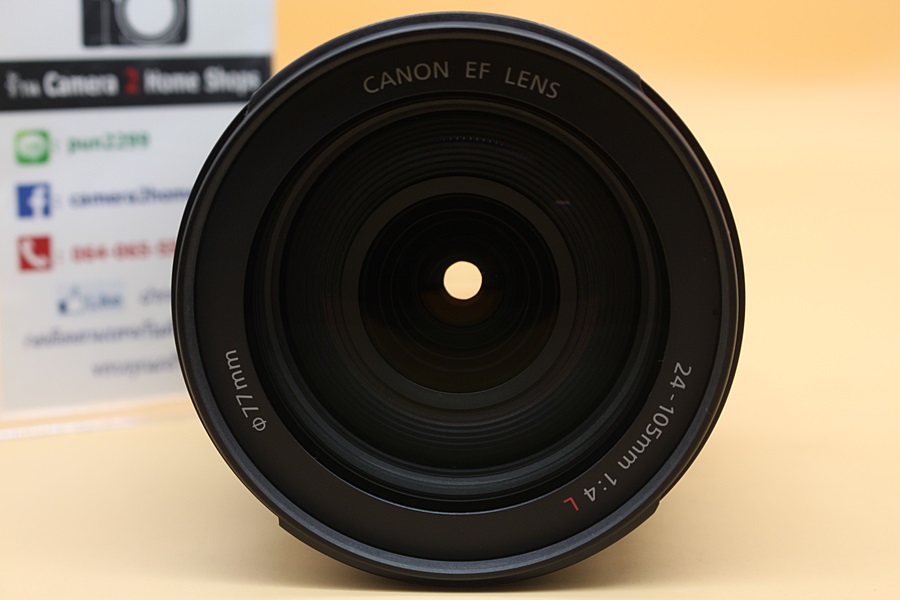 ขาย Lens Canon EF24-105mm f/4L IS USM (UZ) อดีตร้าน สภาพสวย ไร้ฝ้า รา ตัวหนังสือคมชัด พร้อม Hood  อุปกรณ์และรายละเอียดของสินค้า 1.Lens Canon EF24-105mm f/4