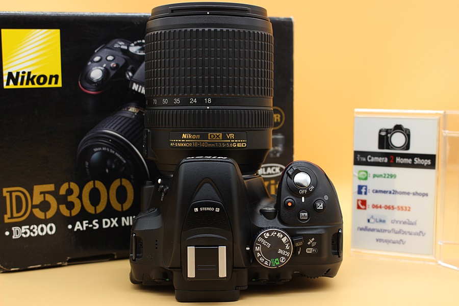 ขาย Nikon D5300 + Lens 18-140mm สภาพสวย อดีตประกันร้าน เมนูไทย ชัตเตอร์ 11,xxx รูป อุปกรณ์ครบกล่อง จอติดฟิล์มแล้ว   อุปกรณ์และรายละเอียดของสินค้า 1.Body Ni