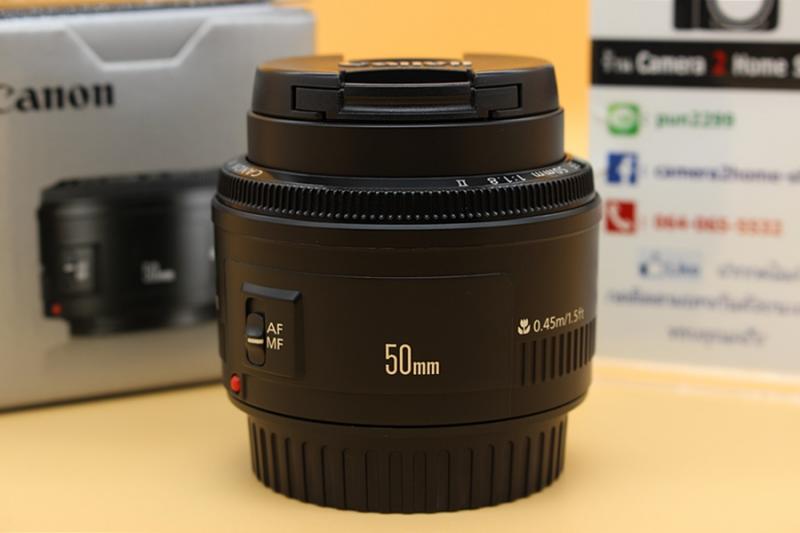 ขาย Lens Canon EF 50mm F1.8 II สภาพสวย อดีตประกันศูนย์ ไร้ฝ้า รา ตัวหนังสือคมชัด พร้อมใช้งาน พร้อมกล่อง  อุปกรณ์และรายละเอียดของสินค้า 1.Lens Canon EF 50mm