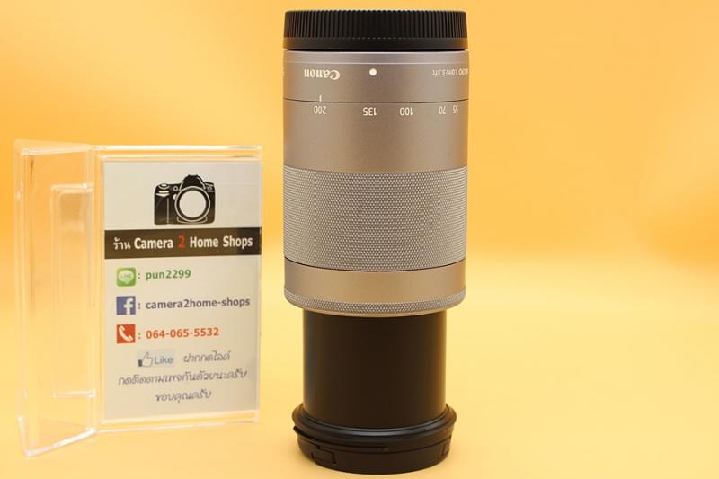 ขาย Lens Canon EF-M 55-200mm F4-6.3 IS STM สีเงิน อดีตประกันศูนย์ สภาพมีรอยจากการใช้งาน ไม่เคยตก หล่น หรือกระแทกใดๆ ตัวหนังสือคมชัด ไร้ฝ้า รา พร้อมใช้งาน  