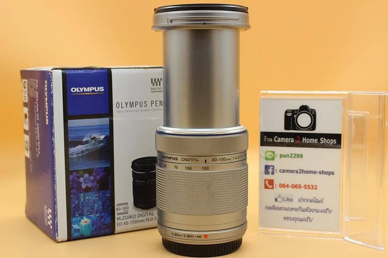 ขาย Lens OLYMPUS M ZUIKO DIGITAL 40-150mm f4.0-5.6R (สีเงิน) อดีตประกันศูนย์ สภาพพร้อมใช้งาน มีรอยจากการใช้งาน ไร้ฝ้า รา อุปกรณ์ครบกล่อง  อุปกรณ์และรายละเอ