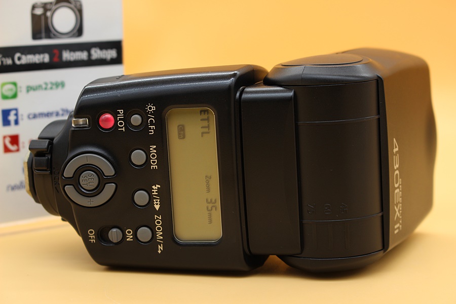 ขาย Flash Canon Speedlite 430EX II สภาพสวย ตัวหนังสือคมชัด หน้าขาว ไม่เหลือง ใช้งานปกติเต็มระบบ  อุปกรณ์และรายละเอียดของสินค้า 1.Flash Canon Speedlite 430E