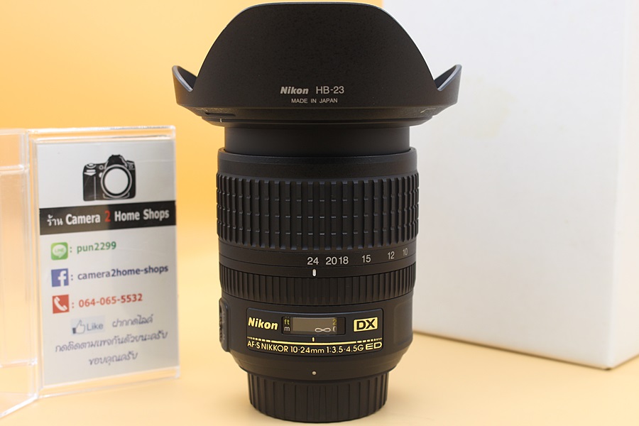ขาย Lens Nikon AF-S DX 10-24mm F/3.5-4.5G ED สภาพสวยใหม่ อดีตประกันศูนย์ อุปกรณ์พร้อมกล่อง  อุปกรณ์และรายละเอียดของสินค้า 1.Lens Nikon AF-S DX 10-24mm F/3.