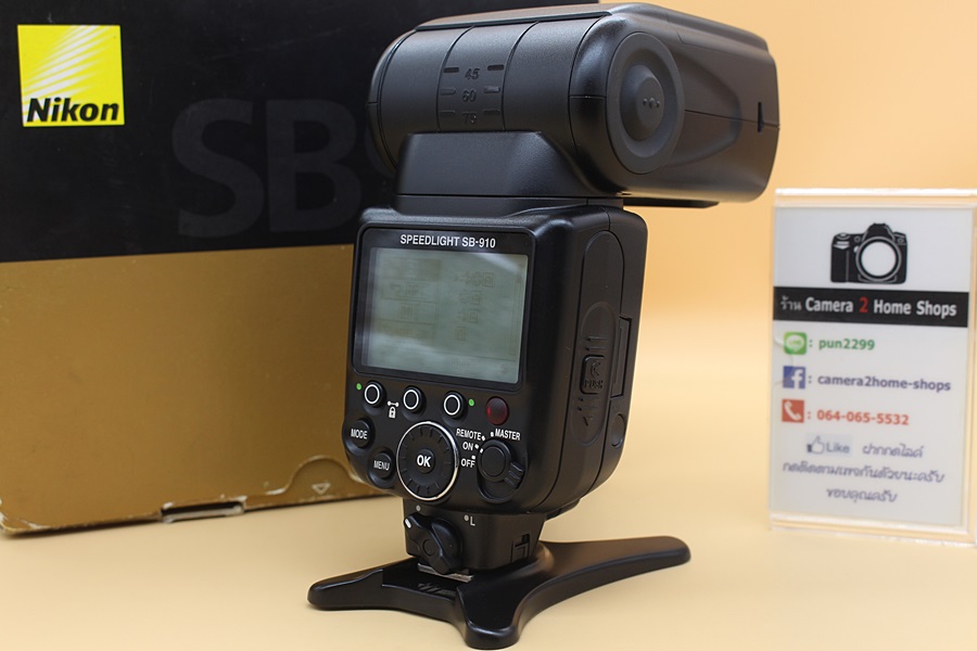 ขาย Flash Nikon Speedlight SB-910 อดีตประกันศูนย์ สภาพสวย ใช้งานปกติเต็มระบบ หน้าขาว อุปกรณ์พร้อมกล่อง   อุปกรณ์และรายละเอียดของสินค้า 1.Flash Nikon Speedl