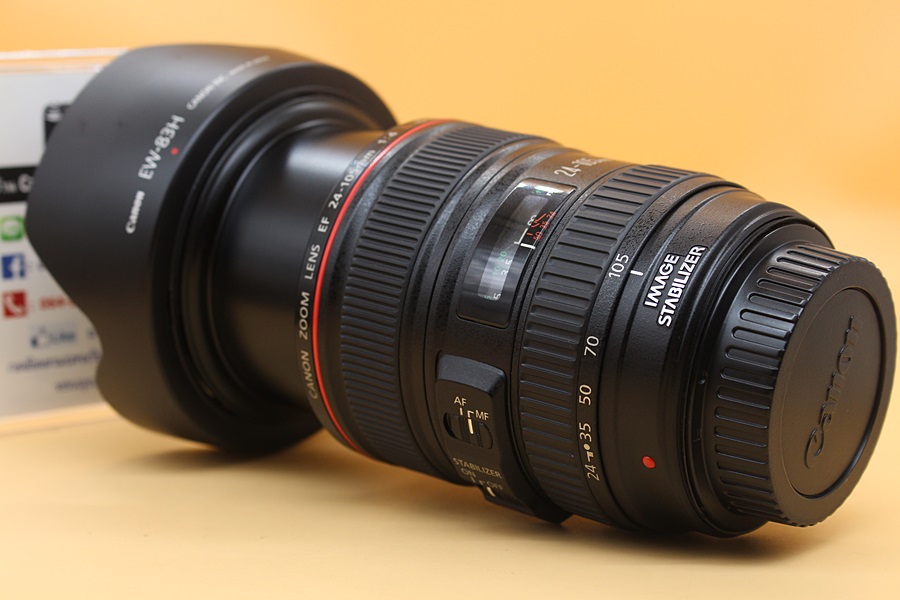 ขาย Lens Canon EF24-105mm f/4L IS USM (UZ) อดีตร้าน สภาพสวย ไร้ฝ้า รา ตัวหนังสือคมชัด พร้อม Hood  อุปกรณ์และรายละเอียดของสินค้า 1.Lens Canon EF24-105mm f/4