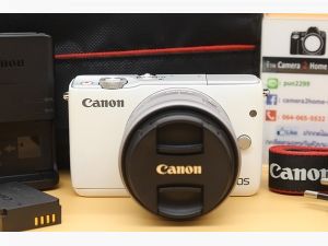 ขาย Canon EOS M10 + Lens EF-M 15-45mm (สีขาว) สภาพสวย อดีตประกันศูนย์ เมนูไทย มีWiFiในตัว ใช้งานน้อย จอติดฟิล์มแล้วเรียบร้อย อุปกรณ์ครบ  อุปกรณ์และรายละเอี